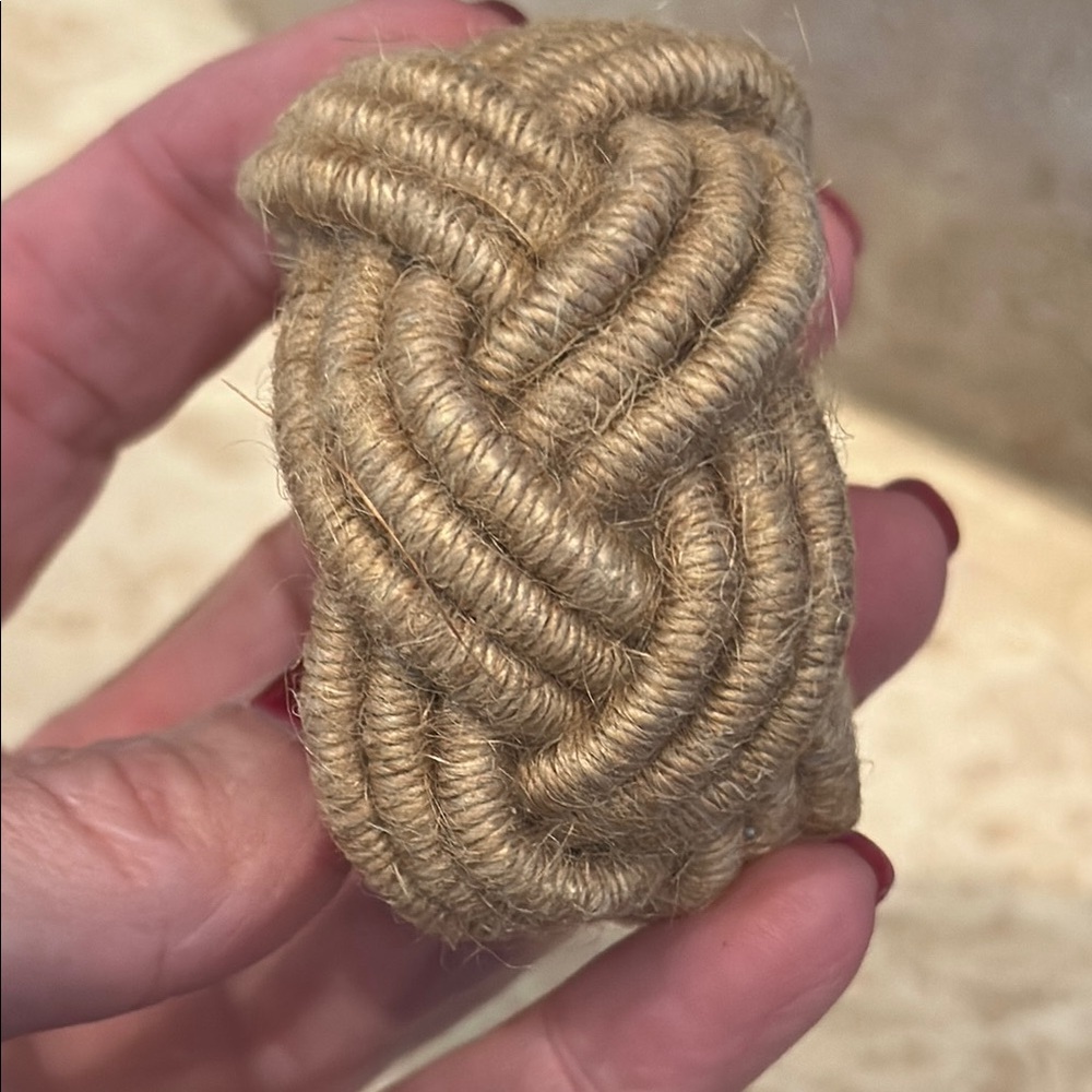Set of Three Tan Rope Knot Napkin Rings - Picture 3 of 3